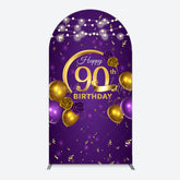 Lofaris Purple Gold Balloon Lights Birthday Arch Backdrop